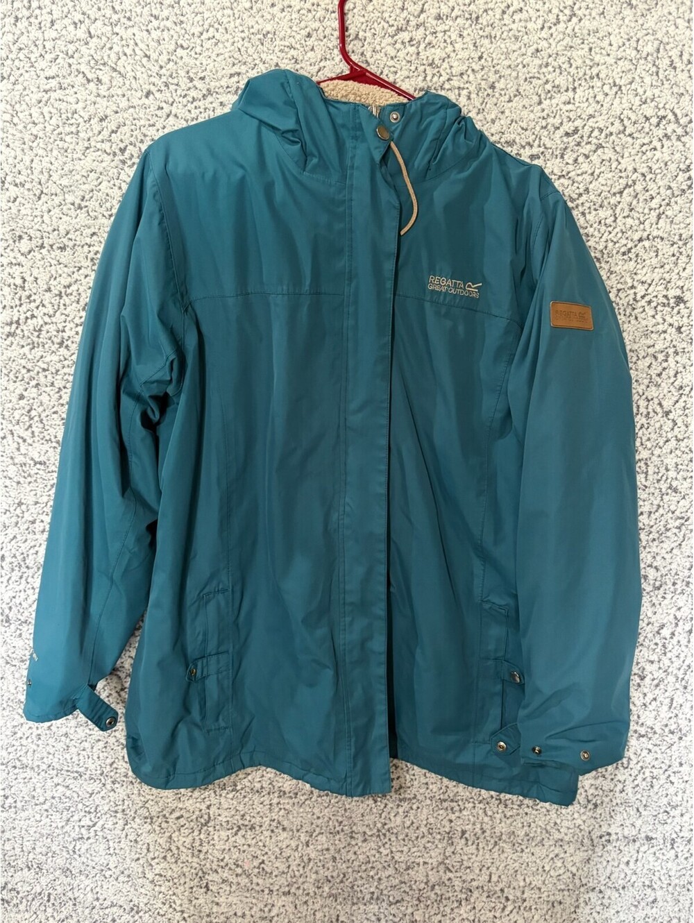 Regatta Great Outdoors Jacket Teal Sherpa Fleece Lined Hooded Coat 24" P2P